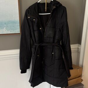 J. Crew Black Belted Puffer Jacket